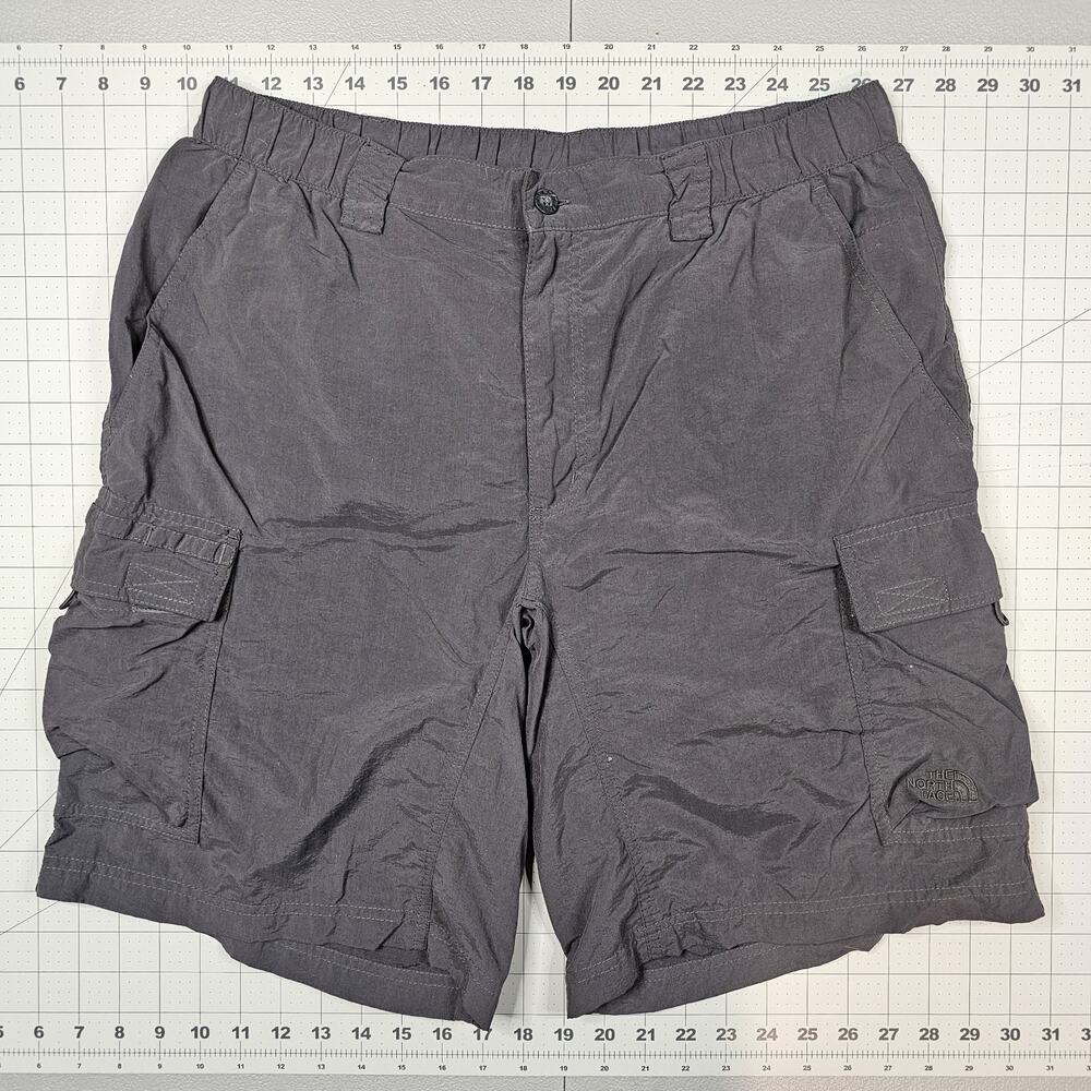 Vintage The North Face Cargo Shorts Mens Large 32x9 Gray Technical Nylon Outdoor